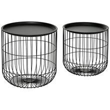 HOMCOM Juego de 2 Piezas Mesa de Café Mesa Auxiliar Skandidesign Mesa de Café con Espacio de Almacenamiento en Acero Negro para Sala de Estar y Muebles Modernos en Sitio - 1 - Ver 9