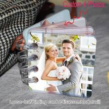 Customized Acrylic Wedding Photo Albums With Four Photo Keychains, Personalized DIY Multi-Page Photos, Decorative Signs And Plaques For The Living Room, Bedroom, And Office, Couple, Classmate, And Family Albums, Perfect As Commemorative Gifts For Wedding, Christmas, Valentine's Day, And Thanksgiving - Multicolor - View 5