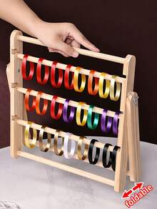 1 pièce Organisateur de fournitures de couture en bois, support de rangement pour bijoux. Convient pour la salle d'artisanat DIY, la boulangerie, la boutique de fleurs et l'utilisation quotidienne à la maison - Champagne - Voir 5
