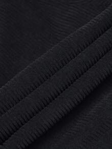 1pc Boys' Simple Solid Color Casual Soft & Comfortable Straight Leg Corduroy Pants, Suitable For Spring, Autumn & Winter - Black - View 10