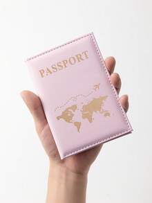 1 Stück kreative rosa PU Passhülle, Kartenhalter, modischer Reisepassschutz für den Urlaub, Boho-Vibes