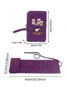 Velvet Tarot Card Storage Bag, Printed With Magic Tarot Card Pattern, Blue And Purple Dual-Color Design, Drawstring Closure, Soft Fabric Protective Case, Portable Design, Can Be Used As Card Holder, Tarot Card Bag, Card And Item Protective Sleeve. - Multicolor - View 11