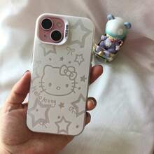 Sanrio Creative Cartoon Hello Kitty Design Fashionable Shock-Resistant TPU Protective Phone Case, Compatible With IPhone 16, 16 Pro, 16 Pro Max, 13, 14, 14 Pro, 15, 15 Pro, 15 Pro Max, XS Max, XS, XR, Delicate Phone Protective Cover, Light And Comfortable Touch Waterproof Anti-Fall Scratch Resistant