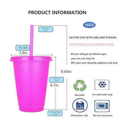 10 piezas de vasos de plástico de 475 ml con cepillo para vasos y cepillo para pajitas, se pueden usar para tazas de café, batidos, bebidas frías, vasos de jugo----- Regalos perfectos para el Día del Padre, el Día de la Madre, Pascua, Día del Trabajo.