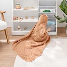 Toallas con Capucha para Bebé 2 Pzas, Grandes 81 x 81 cm – 6 Capas de Algodón Muselina 100% – Suaves y Absorbentes para Bebés, Niños y Niñas – Diseño Unisex para la Hora del Baño(Caramelo Paquete de 2 - Bebé) - Multicolor - Ver 2