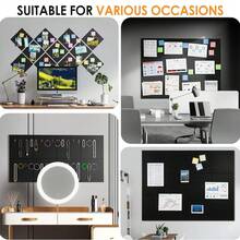 6 Pcs 47*35 Inches Self Adhesive DIY Felt Board Wall Sticker, Soft Wooden Board Display Board, Kindergarten Message Board, Memos, Bulletin Board, Photo Wall With Adhesive Backing - Black - View 3