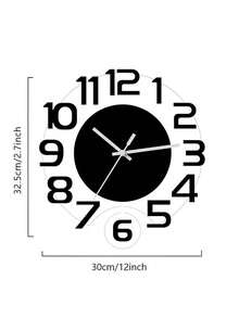 1pc Modern Transparent Round Wall Clock, Silent Swinging Function, Battery Powered, No Ticking Sound, Suitable For Living Room, Office, Bedroom, Home Decor (Batteries Not Included) - Multicolor - View 3