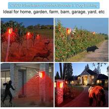 1/2/4 Pcs 3 Modes Solar Alarm Motion Detector With Sound Outdoor Motion Sensor 129db Barking Dog Strobe Light Gunshot Sound Alarm Detector Noise Maker Warning Lamp For Pasture, Farm, House, Yard, Barn, Home - Red - View 11