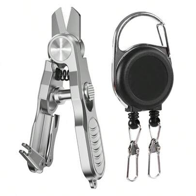 Multi-Functional Fishing Pliers, Specialized For Cutting Carbon Line, PE Line, Nylon Line, Lead Line In Fishing, Dual Wheel Design, Multiple Portable Buckles