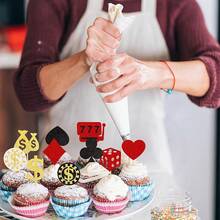 24 PCS Casino Poker Cupcake Toppers For Birthday Party Decorations - Design 2 - 查看 2