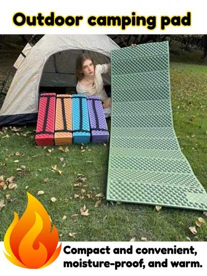 Outdoor Travel Mat, Foldable Camping Sleeping Pad (With Aluminum Film), Thick IXPE Material, Portable Folding Mat, Suitable For Midday Rest, Picnic Mat, With High-Quality Heat-Resistant Aluminum Film, Windproof, Warm, Moisture-Proof, Lightweight, Portable Outdoor Adventure Equipment - Suitable For Hiking And Camping, Comfortable & Durable Sleeping Gear | Lightweight Pad/Random Color