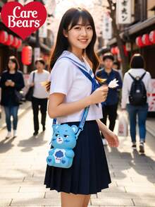 CARE BEARS 爱心熊斜挎包，卡通熊斜挎包，爱心熊单肩包，大容量斜挎包，痛包，紫色钱包，女士斜挎包，迷你钱包，时尚百搭，柔软亲肤，肩背舒适——适合工作、学习、旅行、购物和收纳，经久耐用的卡通设计，适合返校和日常通勤使用，圣诞礼物 - 彩色 - 查看 11