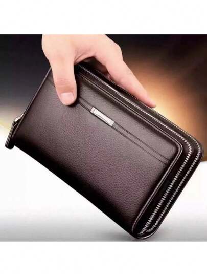 YUQING.FC. Cartera de hombre de gran capacidad con doble cremallera 091 diseño resistente moderna elegante organización inteligente accesorio funcional moda masculina práctico regalo ideal uso diario variedad colores colección nueva