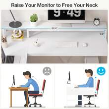 Tribesigns L Shaped Desk With Drawers And Storage Shelves, Home Office L Corner Desk With Monitor Stand, 55" X 24" Desktop Computer Desk, Gaming Desk Study Desk For Small Space - 白色 - 查看 7