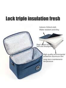 Medium Thermal Lunch Bag/Snack/Drink Container, Ideal For Travel, With Handle - 灰色 - 查看 9
