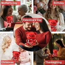 Hộp quà tặng gấu hoa hồng ngày lễ tình nhân 1 chiếc, bao gồm hoa hồng vĩnh cửu, hộp hoa hồng xoay 360° hình gấu lãng mạn, hộp đựng trang sức gấu hoa hồng, vòng cổ chiếu chữ "Anh yêu em" 100 ngôn ngữ, dây chuyền xương đòn, vòng cổ, vòng cổ bạc hình trái tim cong, thích hợp cho mẹ, bạn gái, vợ, nhiều màu sắc, ngày lễ tình nhân, ngày của mẹ, kỷ niệm ngày cưới, quà cưới, quà sinh nhật - Nhiều màu - Xem 4