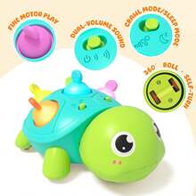 Crawling Turtle Baby Musical Toys, Tummy Time Toys Party Favors For Children With Music & Lights, Dancing Crawling Baby Toy, Baby Sets For Christmas, Thanksgiving, And Halloween Gift. - 薄荷綠 - 查看 4