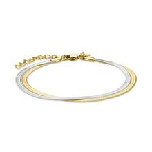Women's Snake Duotone Bracelet, Gold/Silver Bracelet, 2 Tone, 16.5-19.5cm - B0CTJ3M2N6 - View 6