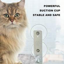 Percha Inalámbrica Para Ventana de Gato,Hamaca Plegable Inalámbrica Para Ventana,Hamaca Para Gatos Con Estructura de Acero y Ventosa Fuerte,Tacto Suave,Cómodo y Agradable Para La Piel-Gris - 1 - Ver 3