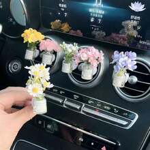 1pc Car Air Vent Clip Decor, Creative Galaxy Stars & Flower Fresh Air Conditioning Outlet Decoration - A - 查看 3