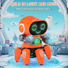 TendenciaJuguete Robot Bailarín, Juguete Robot con Música y Luz, Juguete con Forma de Pez de Seis Garras, Juguete Educativo Interactivo Bailarín para Niños 4-8 Años Navidad (Blanco)Calidad premium - Rosa - Ver 7