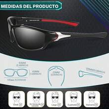 Gafas de Sol Deportivas Hombre y Mujer,Gafas Deportivas Ciclismo,Protección UV400,Adecuadas Senderismo,Deportes,Pesca,Ciclismo,Etc - Negro + Naranja - Ver 10
