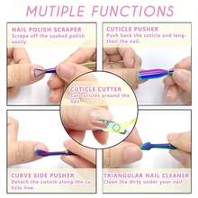 6 Pcs Manicure Pedicure Set Stainless Steel Nail Care Tools Cuticle Pusher Scissors Trimmer Complete Kit For Home Salon Use Travel Toenail Fingernail Care Hand Foot Maintenance - Colored - View 2