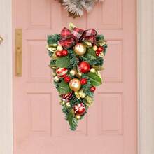 Christmas Teardrop Swag With Balls Creative Artificial Vine Swag For Mantle Fireplace Decor - Multicolor - View 3