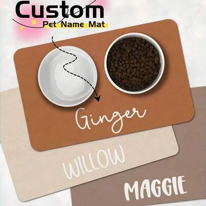 Thảm lót thức ăn cho thú cưng cá nhân hóa, Thảm lót bát ăn cho mèo chống trượt tùy chỉnh với tên thú cưng, Thảm lót tối giản cho thú cưng, Làm từ chất liệu Diatomite chất lượng cao, Thảm lót thức ăn cho chó mèo tùy chỉnh tên | Thảm lót thức ăn cho thú cưng cá nhân hóa | Thảm lót bát chống trượt tùy chỉnh | Thảm bảo vệ sàn chống thấm nước, dễ vệ sinh và bền | Quà Giáng sinh/Sinh nhật cho người yêu thú cưng (Thích hợp sử dụng trong nhà và ngoài trời), Quà tặng cho người yêu thú cưng, Quà tặng cá nhân hóa theo chủ đề kỷ niệm, sinh nhật, kỳ nghỉ