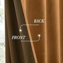 Blue Velvet Curtains 84 Inches - Blackout Curtains Living Room, Thermal Insulated Noise Reducing Panels Soft Luxury Window Decor Bedroom, Navy Blue, W52x L84 Inches, 2 Panels - 52"W X 84"L (Pack Of 2) + Bronze - View 5