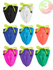 2-Pack/3-Pack New Men's Sexy String Pouch - Seamless With Drawstring, Swimwear Compatible, Lightweight Quick-Dry, Random Solid Colors, One Size, Ideal For Swimming, Sports & Vacation - Random 3 - View 1