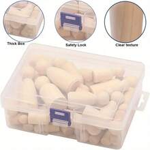 50个未完成的木制钉子娃娃，钉子人偶，娃娃身体，木制人偶，装饰钉子娃娃，DIY工艺品，绘画，钉子游戏，家庭聚会装饰，各种形状和尺寸，天然手工制作的未完成木制娃娃套装，透明纹理收纳盒带安全锁，多种尺寸和形状适合DIY工艺品、家居桌面装饰、收藏品