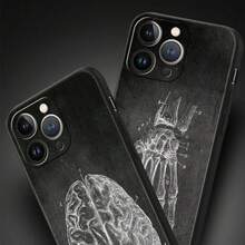Funda de Teléfono de Lujo con Diseño de Anatomía en Pizarra, Compatible con  13 15 14 12 11 Pro MAX XR X SE XS 7 8 Plus, Funda de Silicona Negra de Protección, Compatible con Funda de  17, Funda de  17 Pro, Funda de  17 Pro Max - a10 - Ver 5