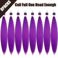 Extensiones de cabello trenzado preestirado, hipoalergénico, no tóxico, sin nudos, trenzas Ez Braid Twist Box Braids de 26 pulgadas, 3 paquetes, negro, lavanda, morado, morado y azul. - Morado - Ver 2
