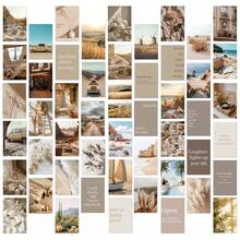 50pcs Motivational Life Postcards, Morandian Color Aesthetic Art Collage, With Nature And Cozy Interior Design, Suitable For Wall Decor And Creative Gifts, Inspirational Present - Sets - View 1