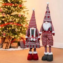 JOYIN 40 inch Standing GNOME Couple Decoration Knitting Style with Long Retractable, Tomte Nordic Gnomes Indoor Decorations, Xmas GNOME Decor - inicial - Ver 6
