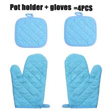 4pcs Washable Heat-Resistant Gloves And Pot Holders Set, Home Heat-Resistant Set, Baking Heat-Resistant Set, Suitable For Kitchen Baking And Cooking, Household Kitchen Stove Heat-Resistant Kitchen Essentials, Home Must-Haves - Multicolor - View 6