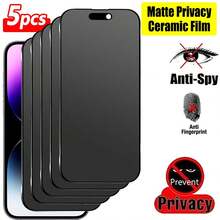 ZYONS 5Pcs Matte Privacy Screen Protector Compatible With Iphone 17 Pro Max 6.9-Inch Soft Film, Non Glass, Full Coverage Anti-Peeping Anti Spy Anti Glare Ceramic Film, Anti-Fingerprint, Case Friendly Compatible With IPhone 17 Pro Max 17 Air 16 Pro Max/16 Pro/16 Plus/16/15 Pro Max/14 Pro Max/13 Mini/12/11/XS MAX/XR/8+/7 Plus