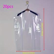 Bộ 20 túi đựng quần áo bằng nhựa trong suốt dùng để sắp xếp tủ quần áo, chống bụi, bảo quản quần áo, vest, áo sơ mi, váy và áo khoác; giải pháp tủ quần áo di động cho phòng ngủ và ký túc xá, túi đựng quần áo trong suốt dễ nhìn, thiết kế gấp gọn nhẹ, bảo vệ lâu dài và dễ dàng lấy ra. - trắng - Xem 10