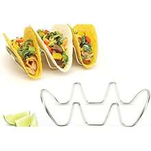 Soporte para Tacos en Forma de U, Estante de Acero Inoxidable con Diseño Suave y Versátil, Doble Cara para Hornear, Pancakes, para Reuniones Familiares, Restaurantes, Banquetes(3 Cuadrícula) - Multicolor - Ver 1
