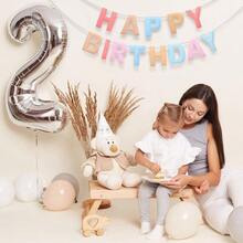 TYUI Felt Happy Birthday Garland Rainbow Banner Reusable Happy Birthday Sign Party Supply For Party Decor Macaron ColorNormal - MacaronColor - View 6