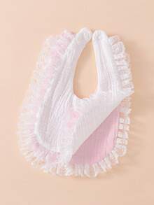 2 buah Celemek Katun Lembut, Celemek Air Liur, Dekorasi Pita Renda Putri Bayi, Perlengkapan Bayi Baru Lahir - MultiWarna - View 11
