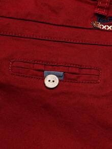 Boys' Woven Letter Embroidered Casual Pants - Burgundy - View 11