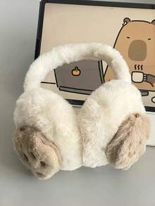 1 pieza Orejeras plegables de peluche multicolor, orejeras cálidas y a prueba de viento, diseño grueso, para mujer, color aleatorio, accesorio cálido - Multicolor - Ver 16