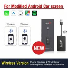 CarlinKit Dongle inalámbrico CarPlay y Dongle Android con cable, adaptador USB para Radio de coche Android modificada Mirrorlink - CCPA Negro - Ver 8