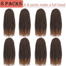 Tóc tết xoắn Marley 18 inch Tóc xoắn Marley Tóc xoắn dài 1/3/8 gói Ombre Vàng Afro Kinky Xoăn Xoắn Móc Tóc nối Marley tổng hợp - Màu nâu tối - Xem 11