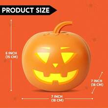 inch Decoraciones de Halloween Luces de Halloween de Interior Calabazas de PVC Animadas Proyector de Halloween con Msica y Expresin, Decoracin de Exterior para Patio, Jardn - naranja - Ver 7