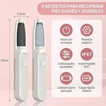 Removedor De Callos EléCtrico Para Pies, Lima Para Pies, 3 Velocidades, 4 Rodillos, Impermeable Ipx7, Exfoliante Para Piel Muerta, Herramienta Profesional De Pedicura Con Lima EléCtrica Para Pies - Blanco Dorado - Ver 8