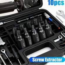 10 piezas Juego de extractores de tornillos de acero de aleación de 1/8" a 13/32" para tuercas dañadas, extrae fácilmente pernos y tornillos rotos - Negro - Ver 5