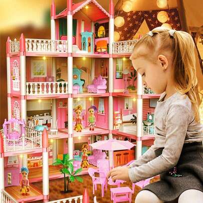 Đồ chơi nhà búp bê mới cho bé gái, Nhà búp bê trẻ em có búp bê, Bộ đồ chơi nhà búp bê, Bộ đồ chơi nhà búp bê tự làm, Nhà búp bê công chúa, Nhà búp bê, Nhà búp bê, Biệt thự lâu đài